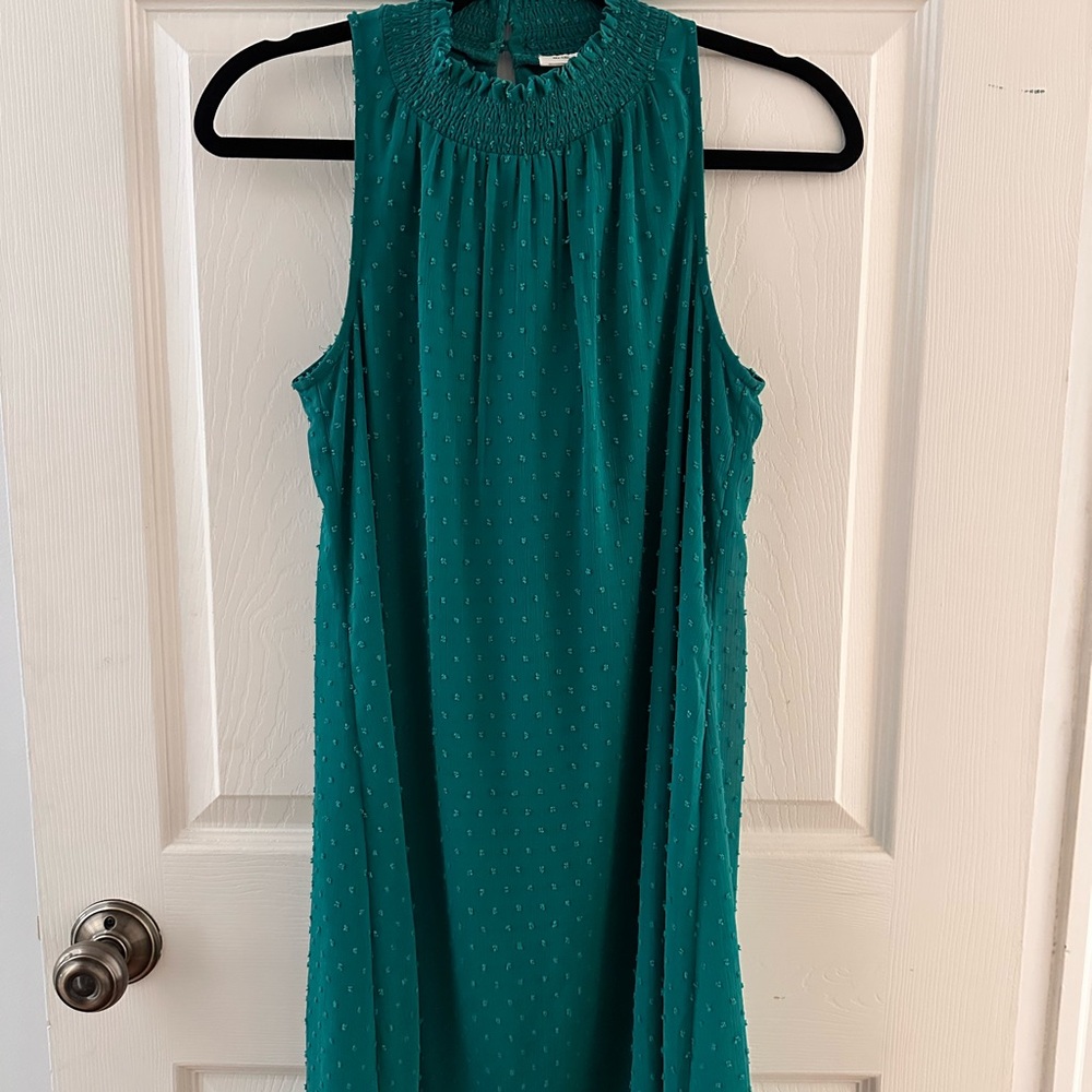 Meadow Rue Teal Sleeveless Midi Dress